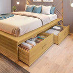 Cama Casal/Queen Adulto com 4 Gavetas Gades Yescasa Marrom/Freijó