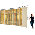 Guarda-Roupa Modulado Reflecta Innova 100% MDF Bege/Off White 339,2cm x 240cm Mod 015 Gelius Móveis
