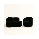 Conjunto Sala de Estar Gaia 1 Poltrona Sofá Curvo Orgânico Suede Azul Marinho MD Montanaris Decor