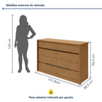 Cômoda para Quarto 8 Gavetas MDF Urban 151cm Espresso Móveis Marrom Amêndoa Clean