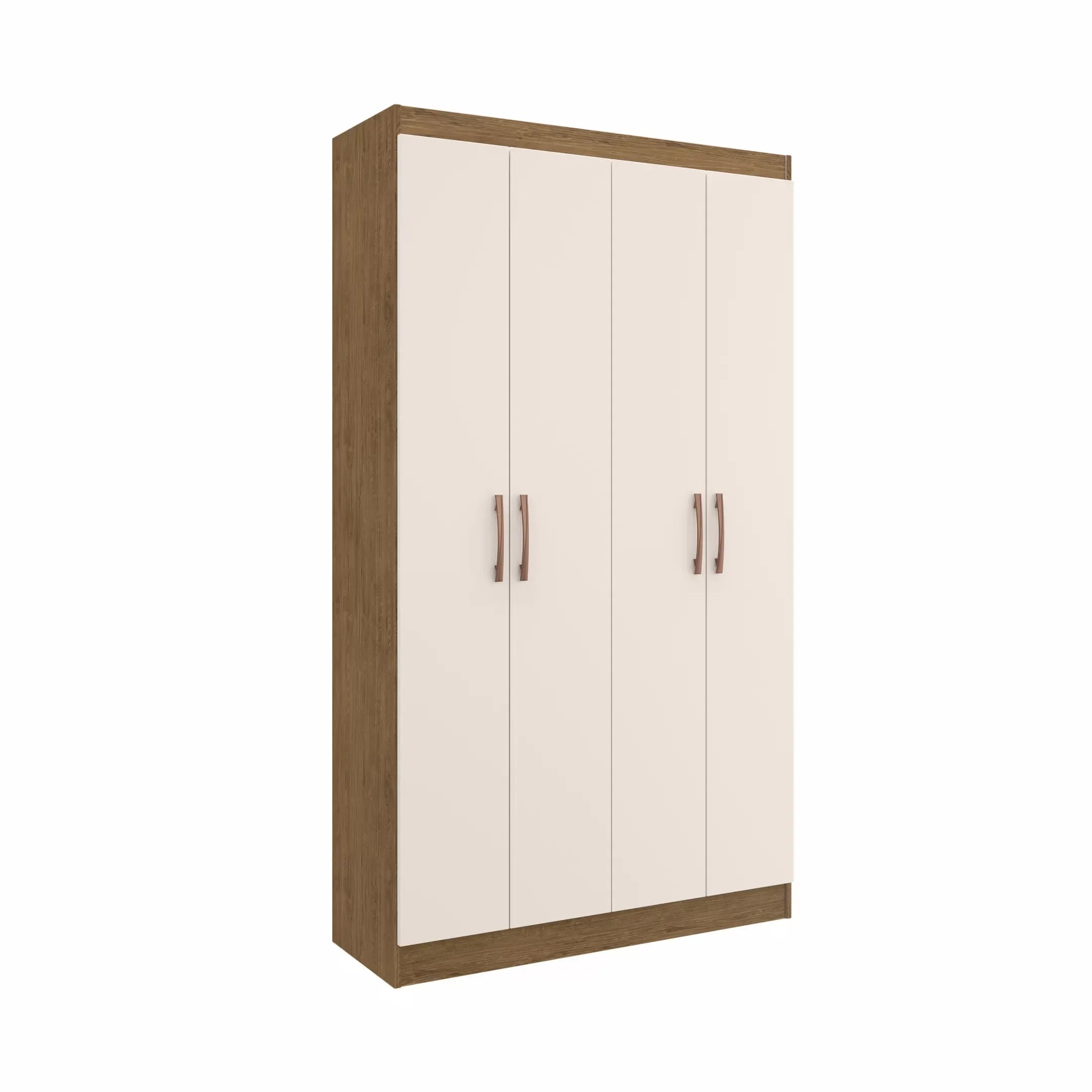 Armário Multiuso 4 Portas e 8 Prateleiras Dueto 5000 Espresso Móveis Off White/Nogueira