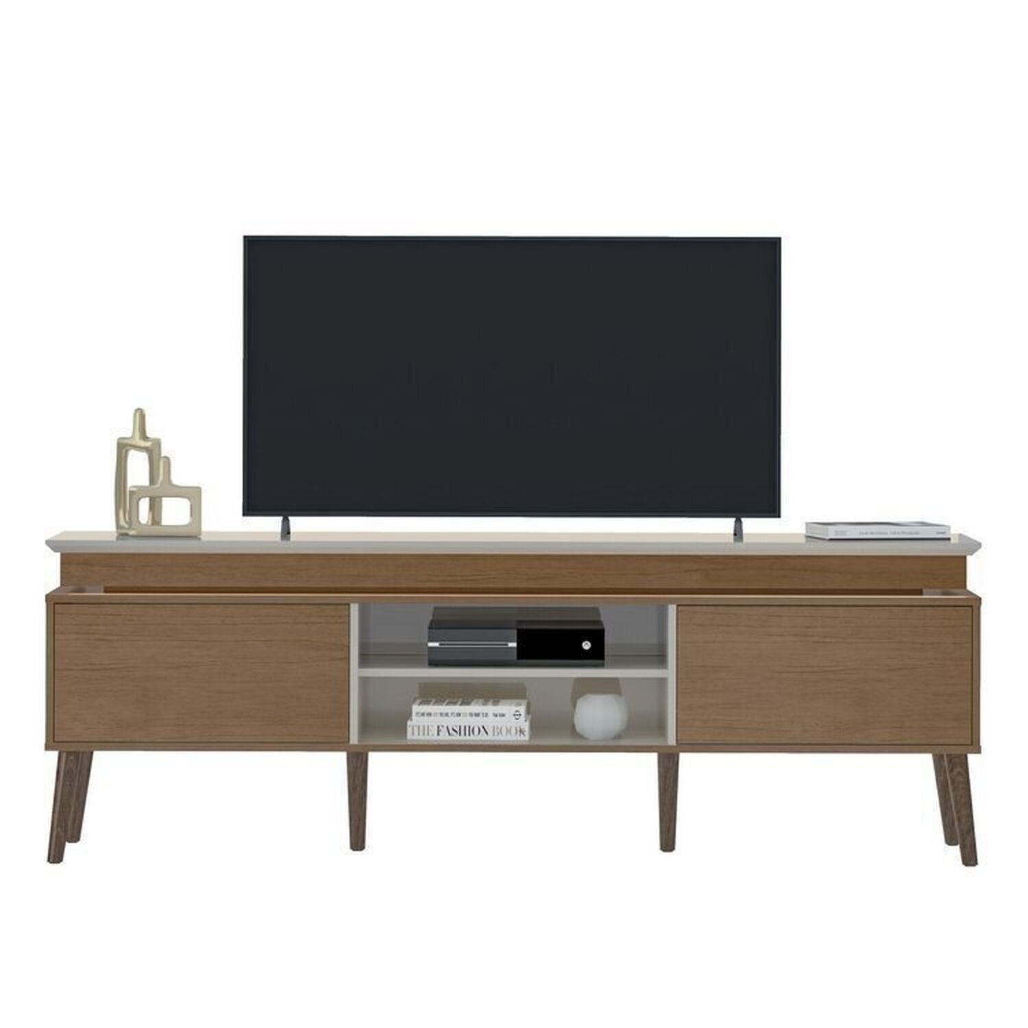 Conjunto Sala de Estar Rack e Cristaleira e Mesa de Centro Murano Marrom Espresso Móveis