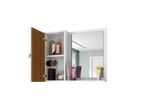 Espelheira para Banheiro Móveis Bechara Gênova 1 Porta 2 Prateleiras 57,2cm Branco/Ripado