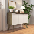 Conjunto 3 Peças Sala de Estar Mesa de Centro Lucca Buffet Oásis Rack Lumina Pinho/Off White Artely