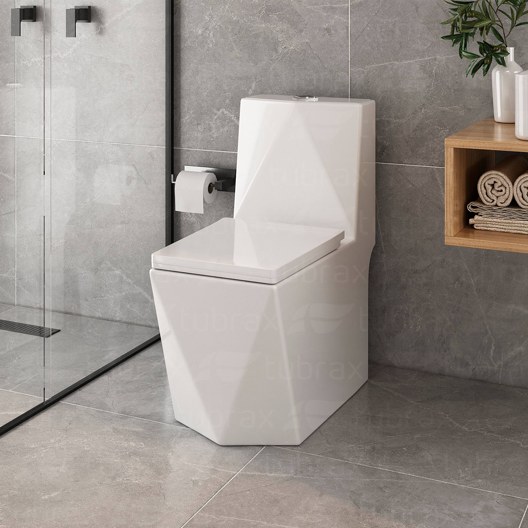 Vaso Sanitário Monobloco Cerâmica Diamante Tubrax Branco VAB0005