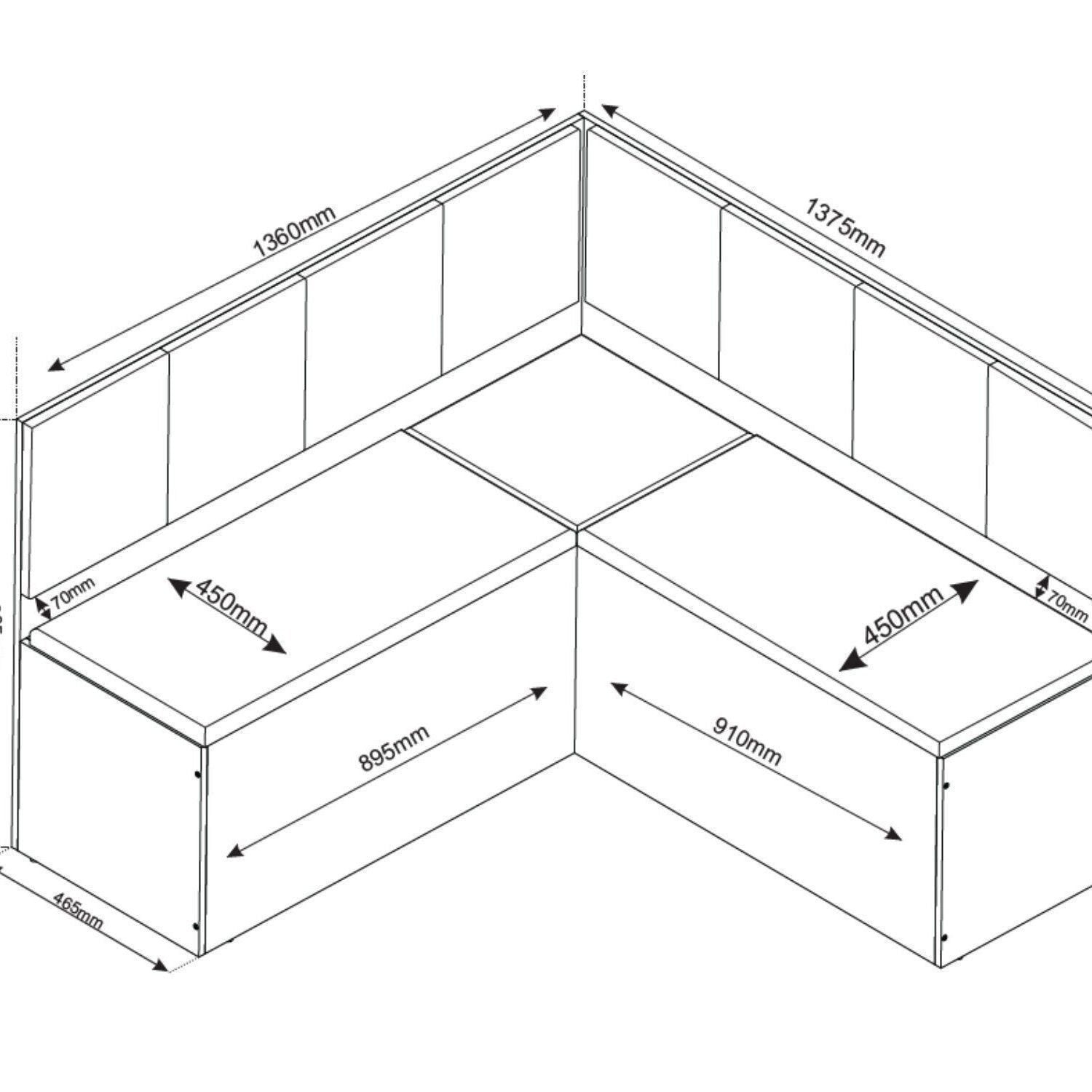 Conjunto Canto Alemão com Baú Mesa 120x77,8cm Tampo Vidro e 2 Cadeiras Milão Viero