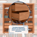 Guarda-Roupa Casal 2 Portas de Correr Ripado com Espelho Suburban Espresso Móveis MDP/MDF Freijó/Off White