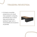 Escrivaninha Mesa Escritório em L com Caixa de Tomada Tamburato Estação Diretoria 202,5cm Marrom Artany