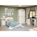 Quarto Infantil Completo Guarda-Roupa Mesa de Cabeceira Cabeceira Solteiro Escrivaninha Smile Serpil Baby Bege/Creme/Carvalho