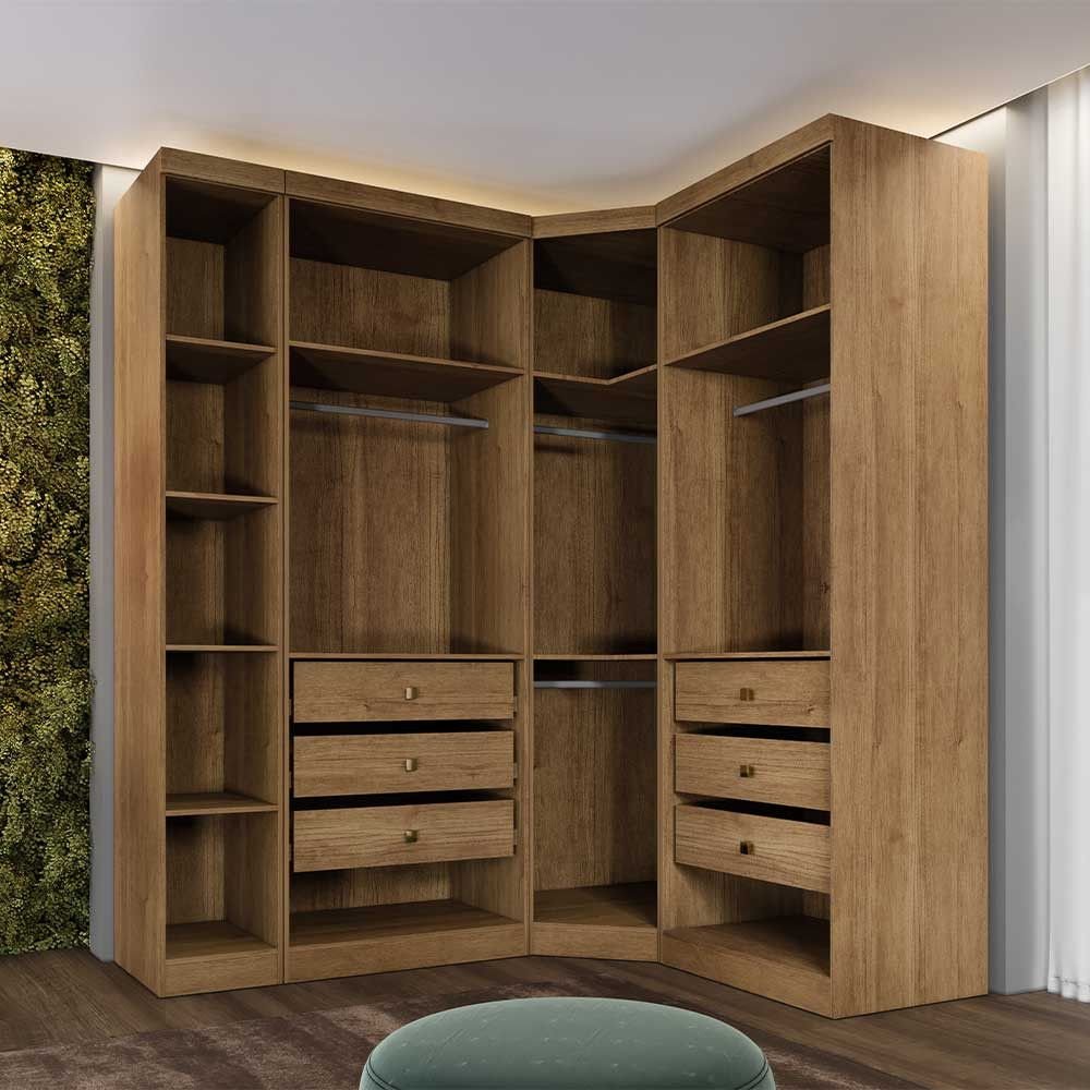 Guarda-Roupa Modulado Safira 009 MDF 5 Portas 6 Gavetas Clic Móveis