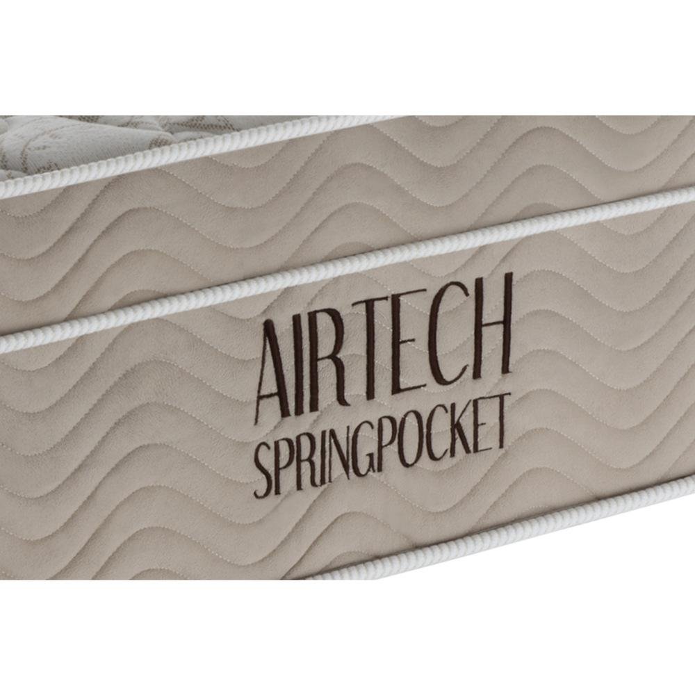 Colchão Queen Ortobom Airtech Spring Molas Superpocket D26 Pró Branco/Bege 158x198x25cm