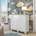 Cômoda Infantil 1 Porta 4 Gavetas 100% MDF Mimo Espresso Móveis Branco Brilho/Amêndoa