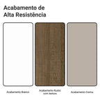 Armário de Cozinha Completo de Canto 100% MDF 447cm Smart Madesa Branco/Rustic/Crema