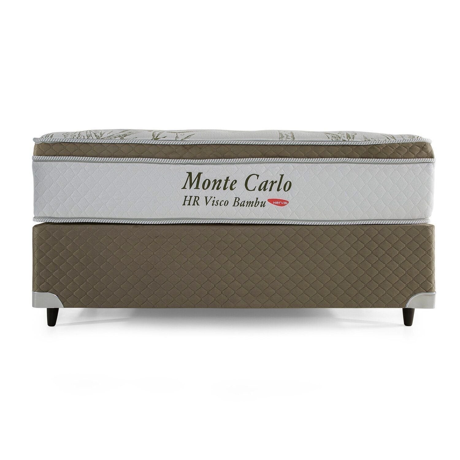 Colchão Casal Molas Ensacadas Monte Carlo Herval Branco Bege 138x188x33cm