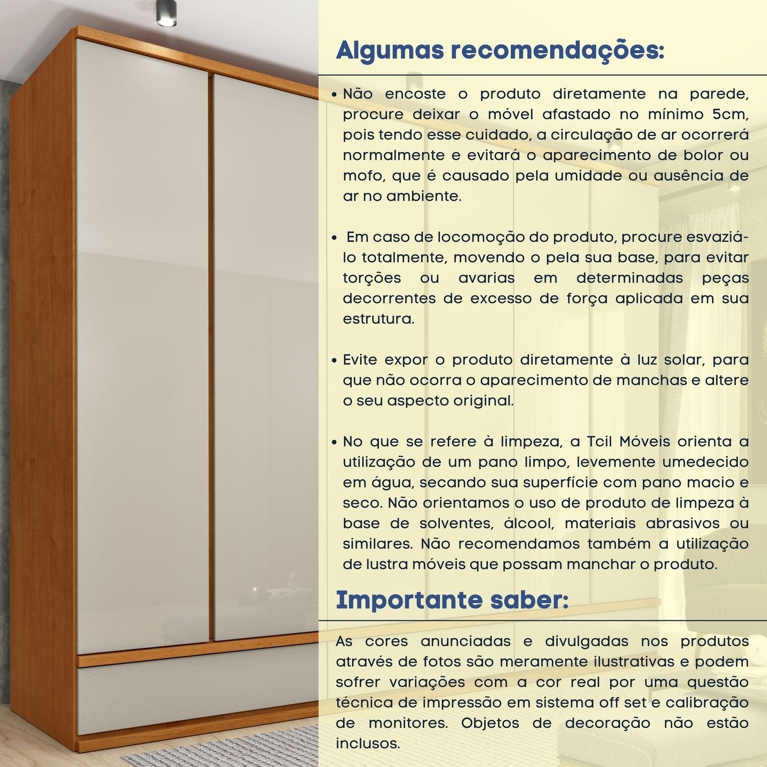 Guarda-Roupa Casal 6 Portas 9 Gavetas 270cm Tóquio Yescasa 100% MDF Bege/Cinamomo/Off White