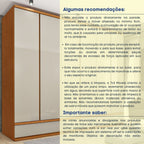 Guarda-Roupa Casal 6 Portas 9 Gavetas 270cm Tóquio Yescasa 100% MDF Bege/Cinamomo/Off White