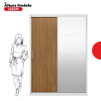 Guarda-Roupa Casal com Espelho Demóbile London 2 Portas de Correr 4 Gavetas 100% MDF Branco