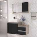 Kit Gabinete para Banheiro Completo Móveis Joia Cross 80cm Cuba Espelheira Branco