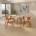 Conjunto Sala de Jantar Mesa Verona Tampo Vidro e MDF com 4 Cadeiras Ímola Authentic Off White Espresso Móveis