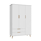 Quarto de Bebê Completo Retrô Melinda Mobili Berço 3 em 1 Cômoda e Guarda-Roupa