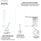 Armário Aéreo para Cozinha 2 Portas 120cm Branco MDF Rafaro