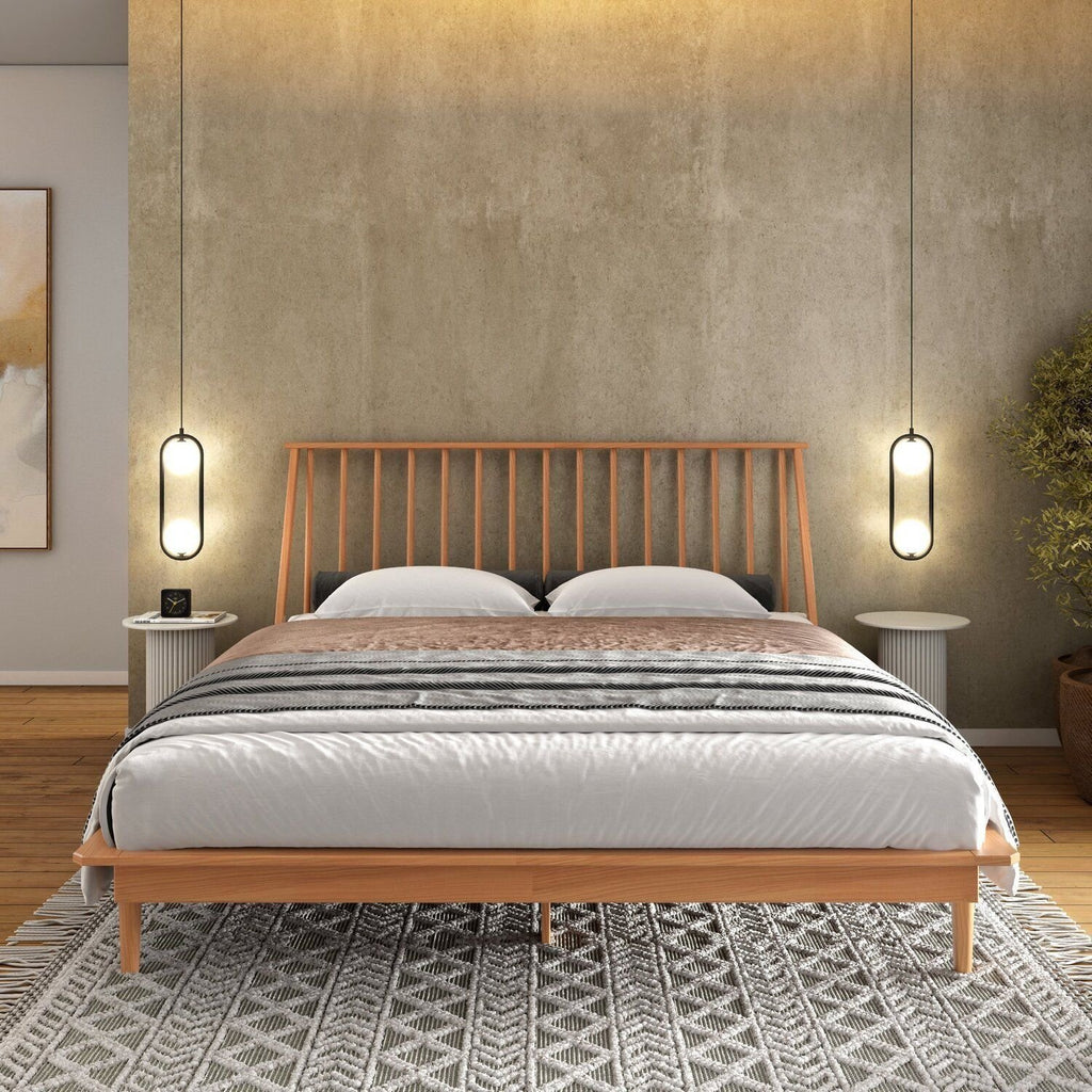 Cama Queen Madeira Maciça Nordik Maison Arven Marrom/Caramel