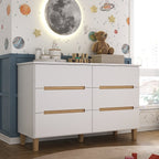 Quarto Infantil Completo Guarda-Roupa e Cômoda Sky Yescasa Branco/Olmo Italiano