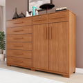 Cômoda para Quarto 2 Portas 8 Gavetas Esmeralda Espresso Móveis Marrom/Cinamomo