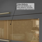 Armário Aéreo 2 Portas 120cm Vicenza Espresso Móveis Cinza/Amêndoa/Chumbo