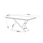 Mesa de Jantar Retangular Pipa com 8 Cadeiras Madeira Maciça Vegas Yescasa Cinza/Mel/Grafite