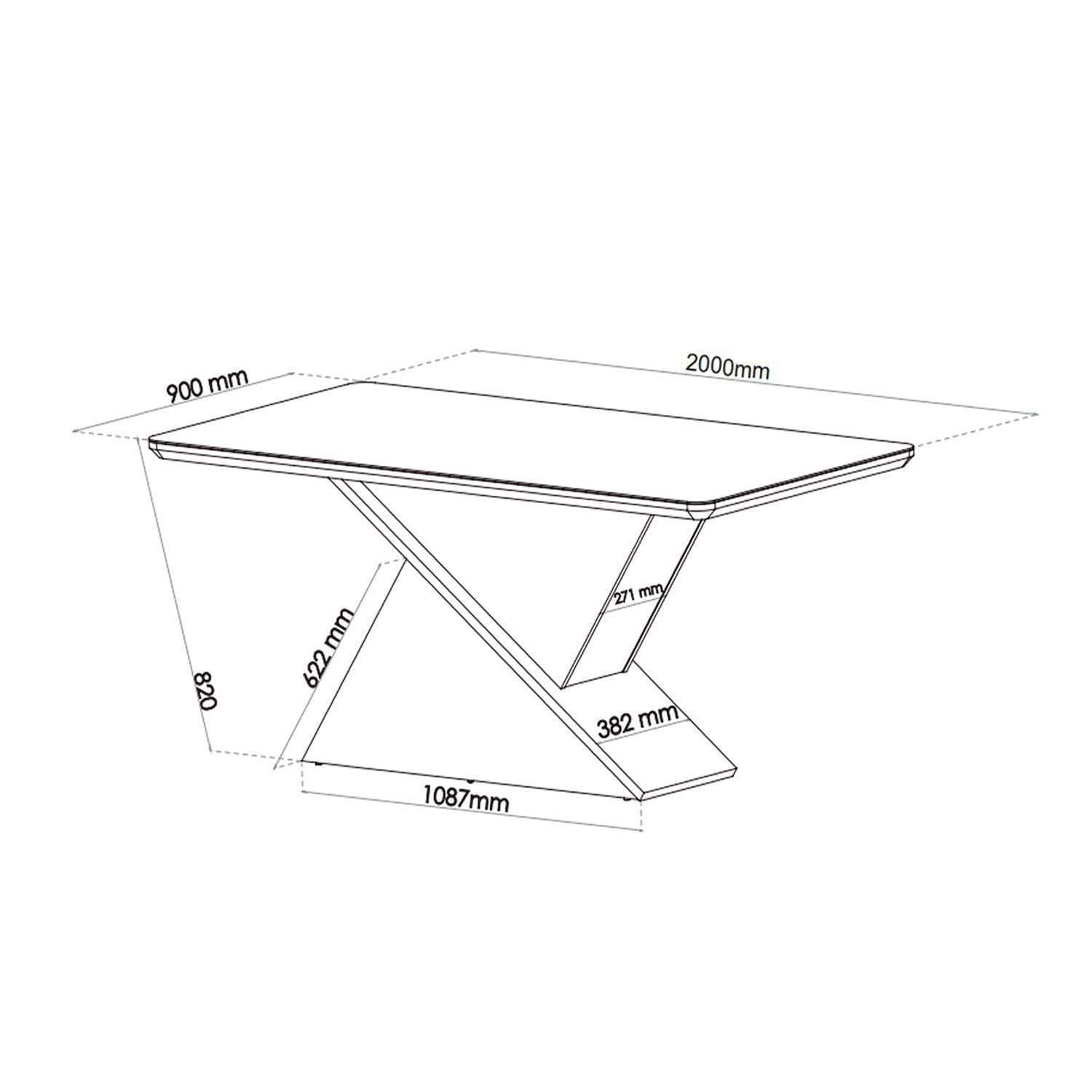 Mesa de Jantar Retangular Pipa com 8 Cadeiras Madeira Maciça Vegas Yescasa Cinza/Mel/Grafite