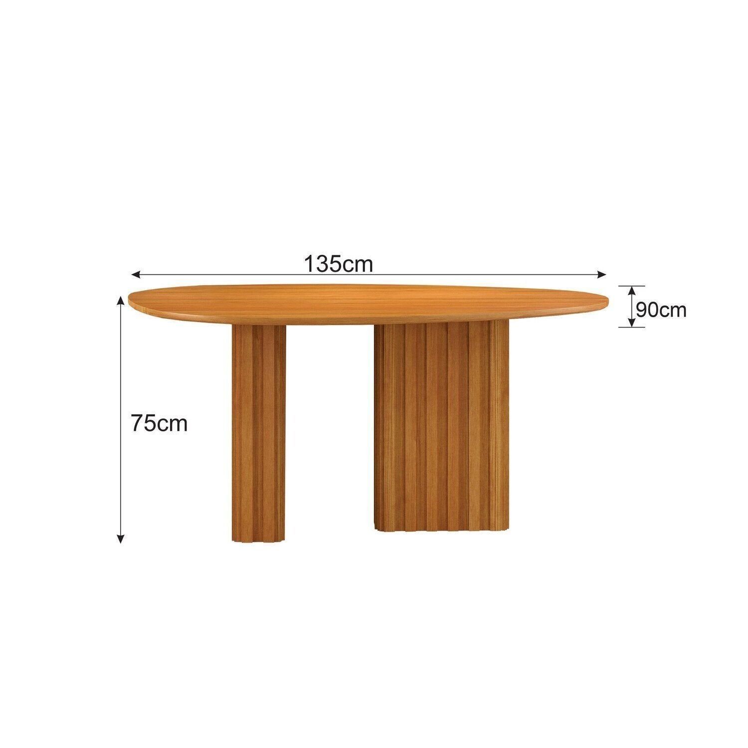 Mesa de Jantar com Tampo Orgânico MDF Isis Marrom/Freijó Leifer