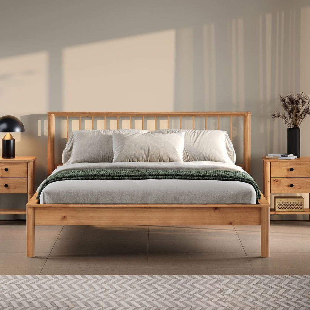Cama Casal Madeira Maciça Moderna Reforçada Freijó Apoana IDIMEX