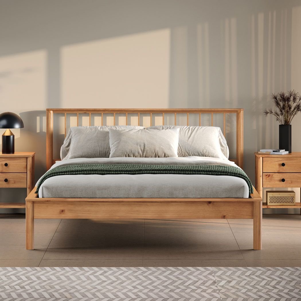 Cama Casal Madeira Maciça Moderna Reforçada Freijó Apoana IDIMEX