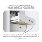 Guarda-Roupa Solteiro 2 Portas com Espelho 3 Gavetas Toronto Novo Horizonte 100% MDF Branco
