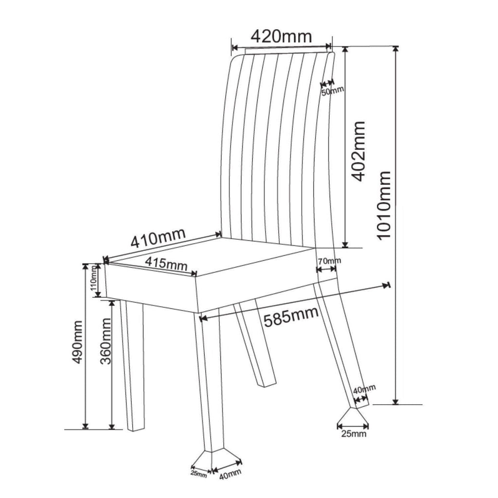 Conjunto Sala de Jantar Inspirare Mesa 120x80cm Tampo com Vidro 4 Cadeiras Yescasa Cinza/Mel