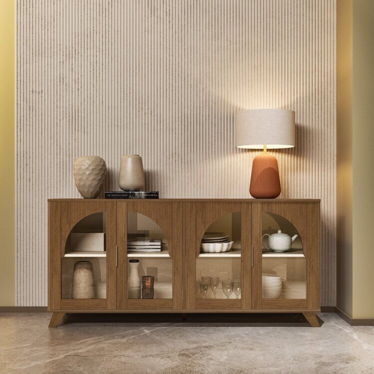 Conjunto Sala de Estar Buffet e Cristaleira Murano Artely
