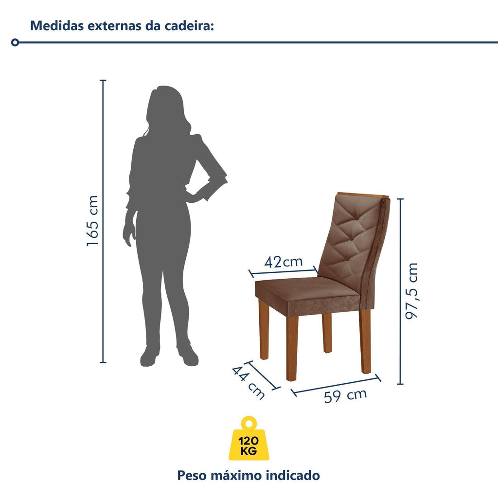 Conjunto Sala de Jantar Mesa Retangular Tampo Vidro com 8 Cadeiras Barcelona Yescasa