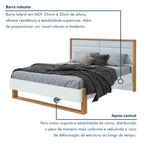 Cama Queen com LED e Pés Flutuantes Freetown Móveis Lopas Marrom Amêndoa Clean/Branco