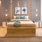 Cama Casal/Queen Adulto com 4 Gavetas Gades Yescasa Marrom/Freijó