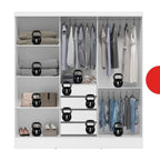 Guarda-Roupa Casal 3 Portas de Correr 4 Gavetas Plata Demóbile MDP Branco