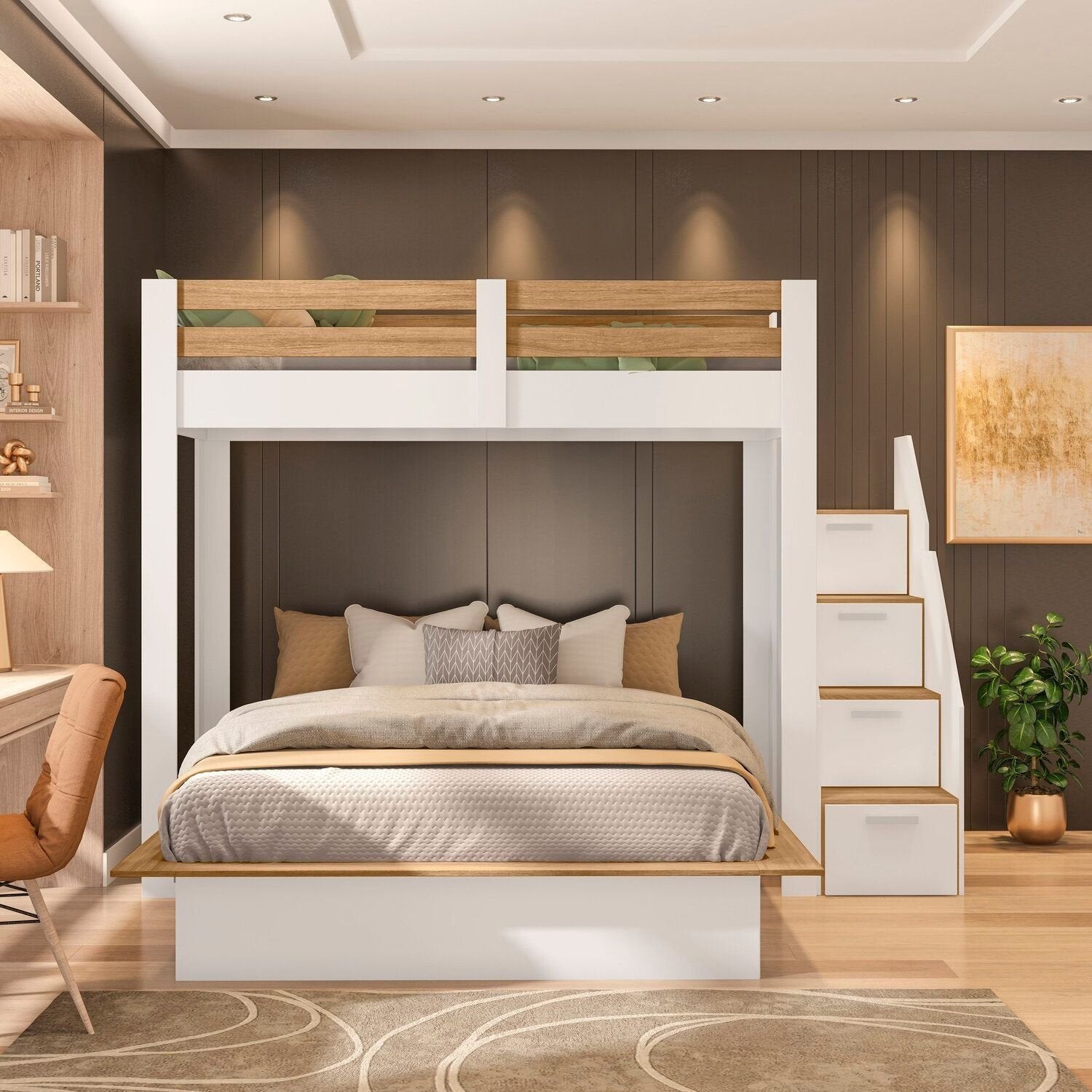 Beliche Family Adulto Star Plus Casatema MadeiraOriginals Branco/Amadeirado Montana