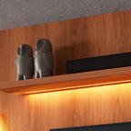 Estante Home Noble 270cm para TV até 75” com Cristaleira, Torre com LED e Portas Reflecta em MDP Movelove