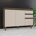 Balcão Pia 2 Gavetas 3 Portas 120cm Connect Henn Cinza/Duna/Cristal
