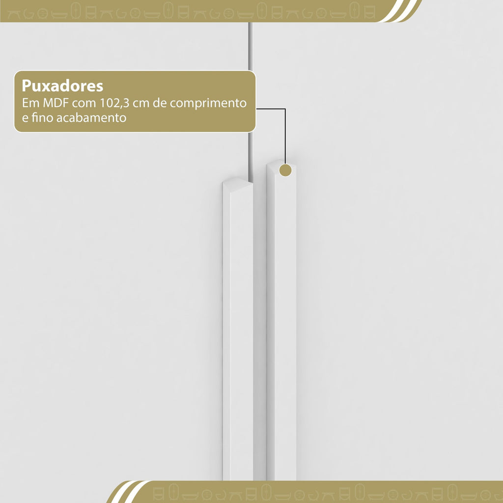 Guarda-Roupa Casal Canto 4 Portas 4 Gavetas Versatille Yescasa 100% MDP Branco