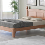 Cama Queen Retrô Madeira Maciça Pinus Corona Movezen Nogueira Claro 167cm