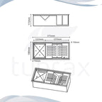 Canal Organizador Gourmet Úmido Escorredor 37,5 cm Aço Inox 304 2 Módulos Tubrax UAC0005-N