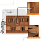 Guarda-Roupa Casal Everest 100% MDF Moderna Mobília 10 Portas 12 Gavetas e 5 Prateleiras