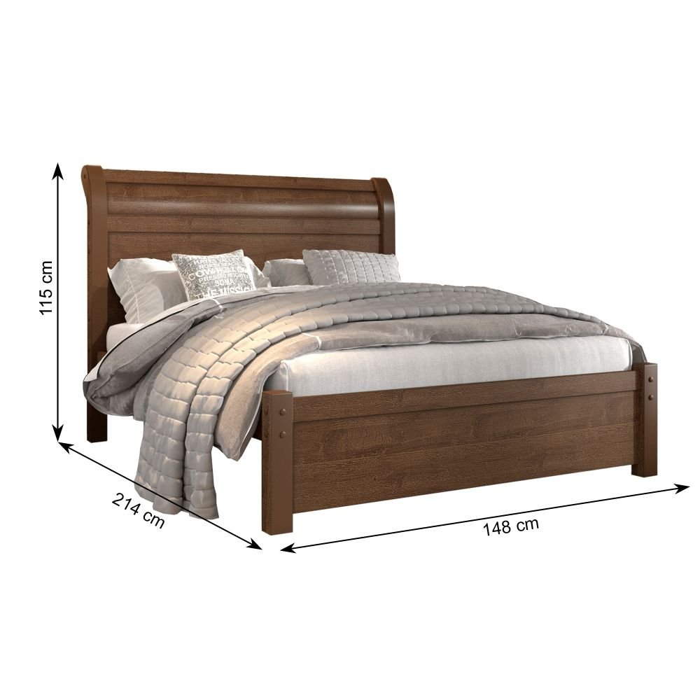 Cama Casal em MDF Madri Espresso Móveis Marrom
