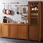 Conjunto Buffet e Cristaleira Madeira Maciça Primavera CabeCasa MadeiraOriginals Marrom